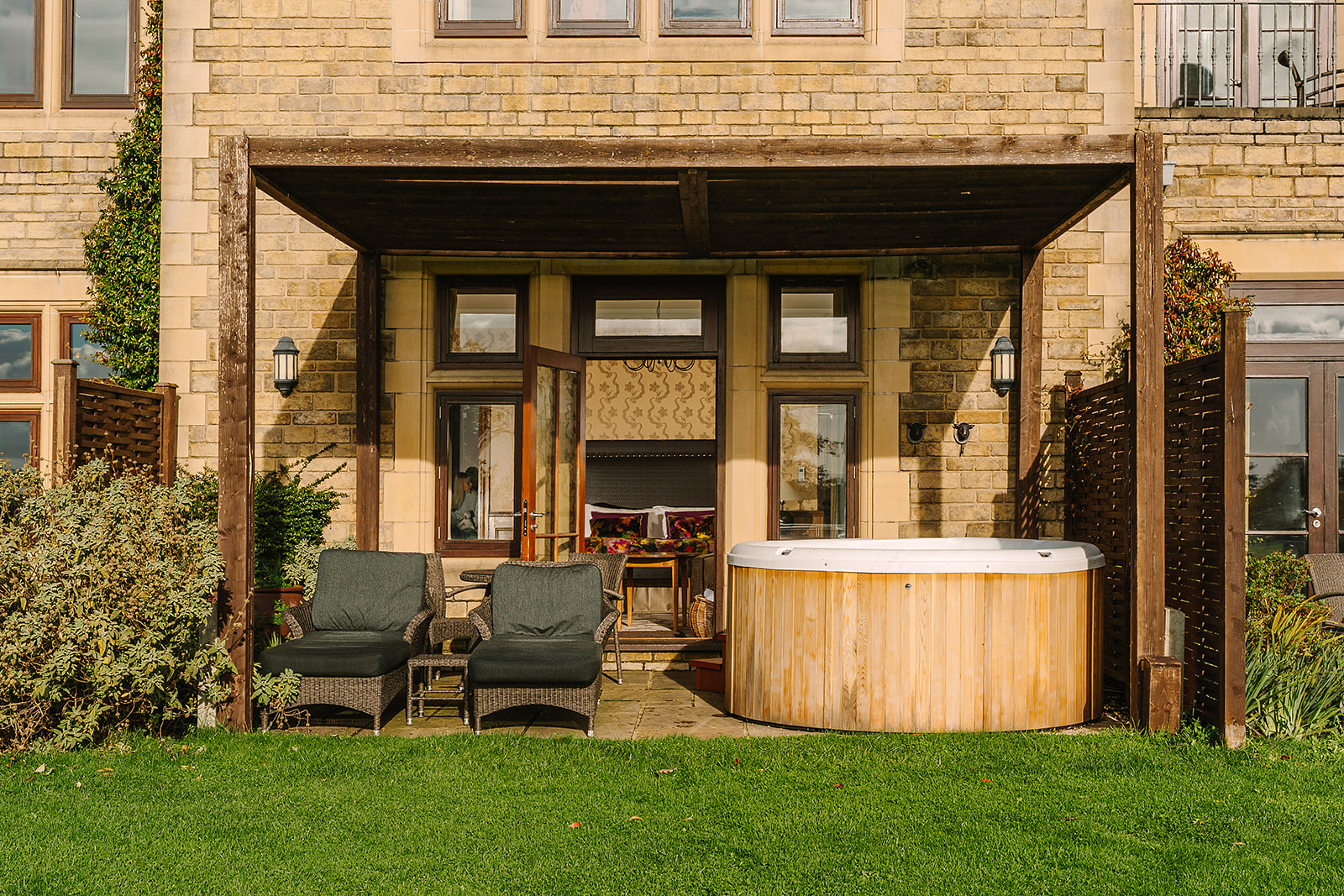 One of our private outdoor hot tubs
